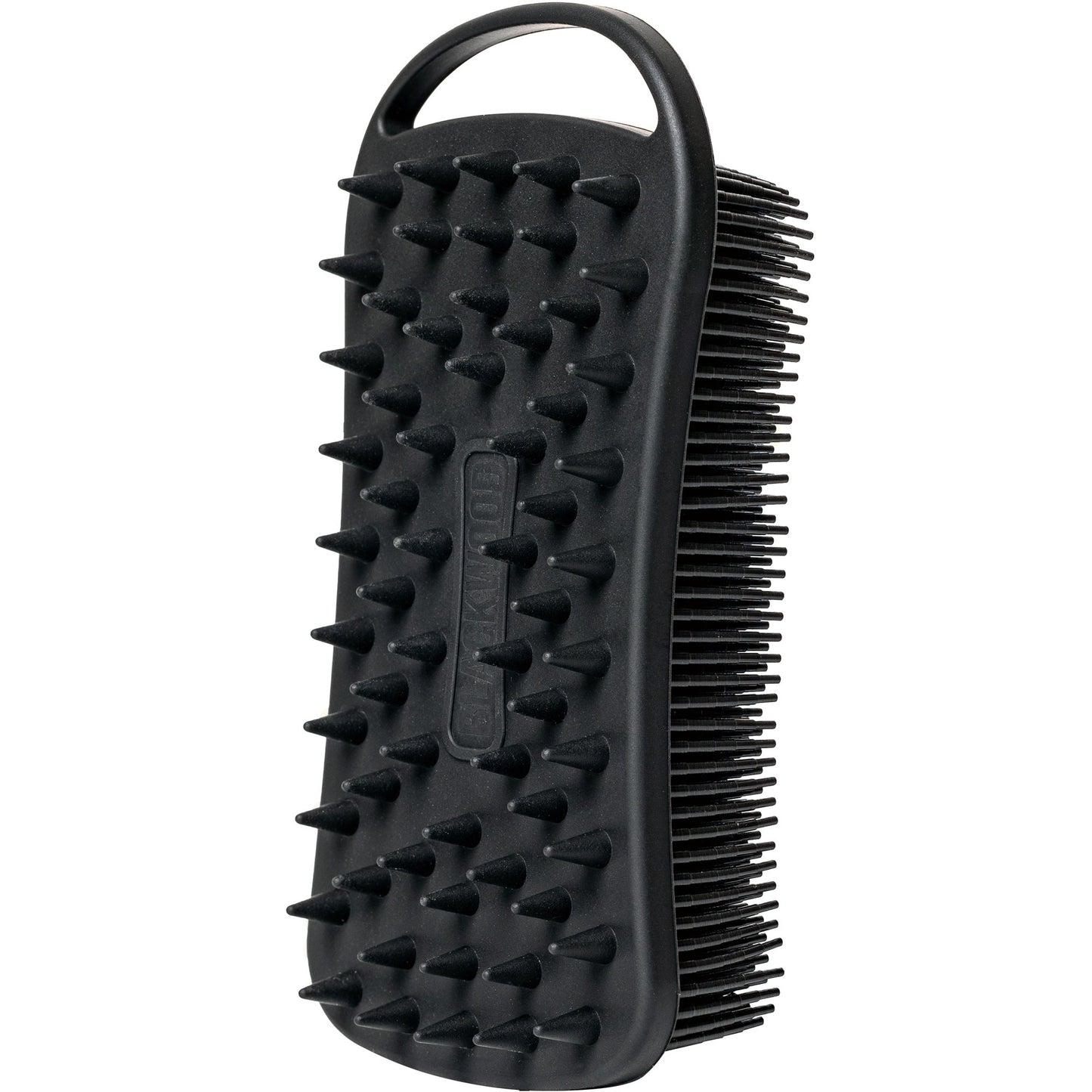 Black brush with bristle and spiked design on a white background
