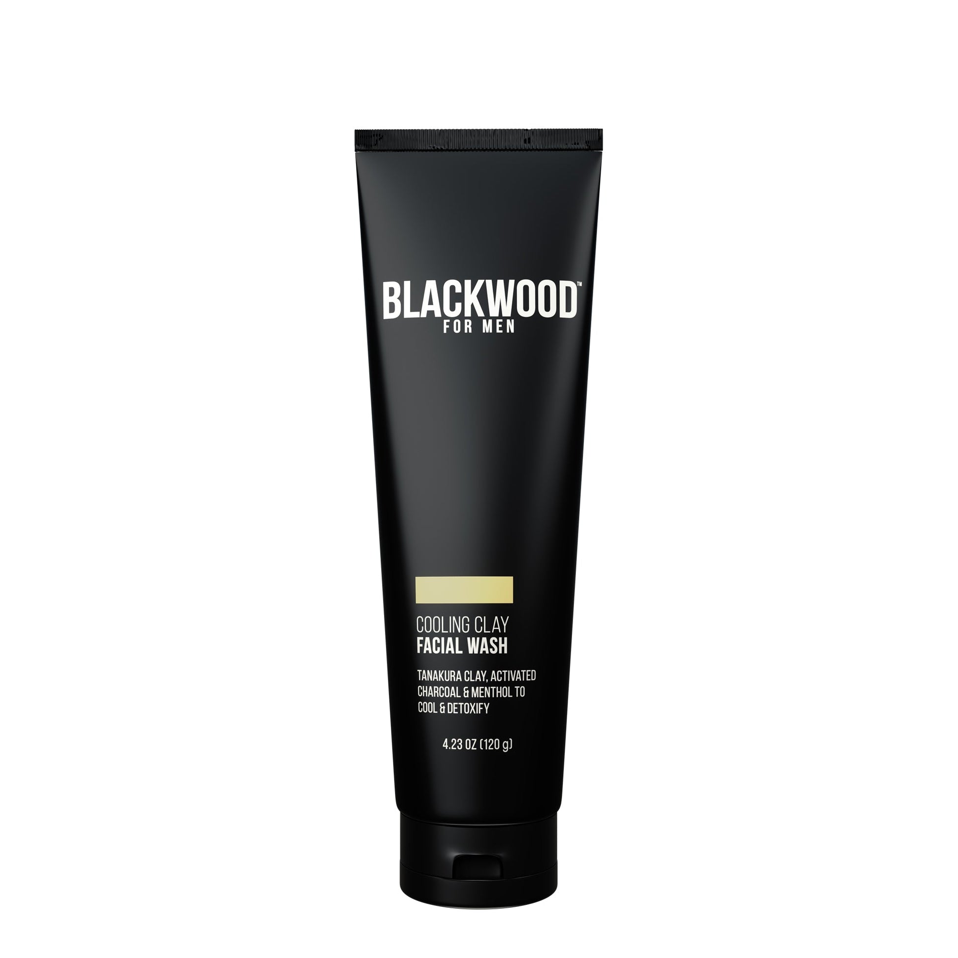 Blackwood cooling clay facial wash tube on a white background